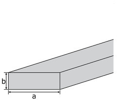 Aluminium flat bar EN-AW 6060 (AlMgSi0,5) 120x40 mm extruded T66 factory length 6m