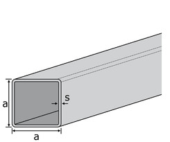 1.4301 Decorative Square tube 40x40x2 mm HF-welded polished factory length 6 m + protective hose